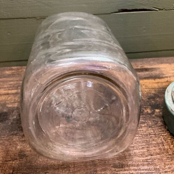 Antique Clear Kerr Mason Jar | 9.5” Vintage Farmhouse Decor - Picture 2 of 5